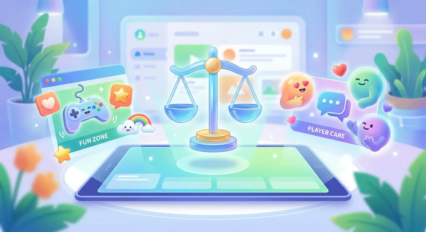 Visual showing PlayOJO values of fairness fun and player care