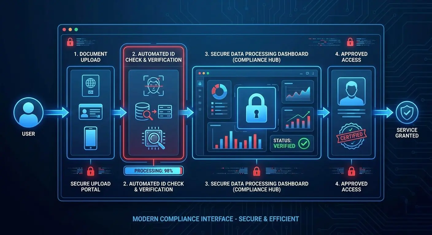 Identity verification process with document upload and secure review