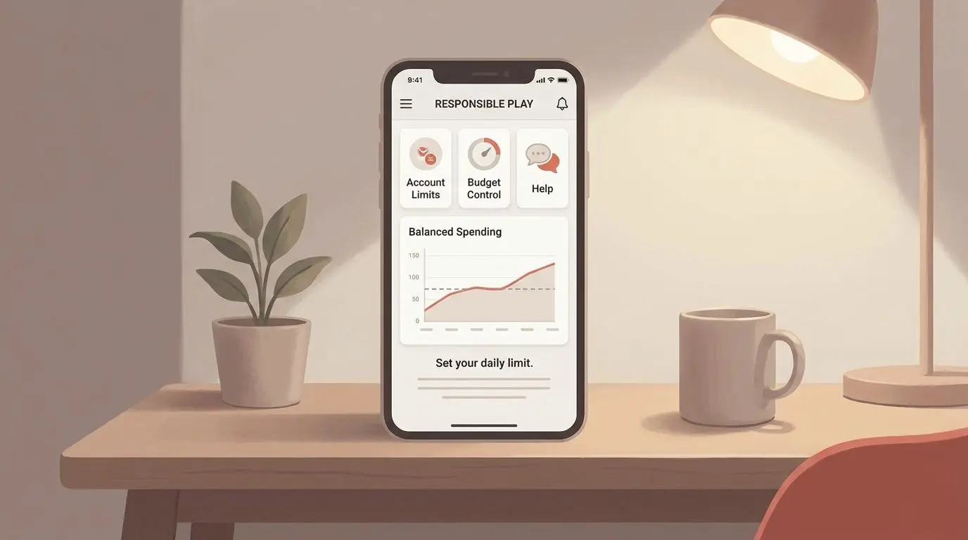Mobile support and responsible play settings on a smartphone
