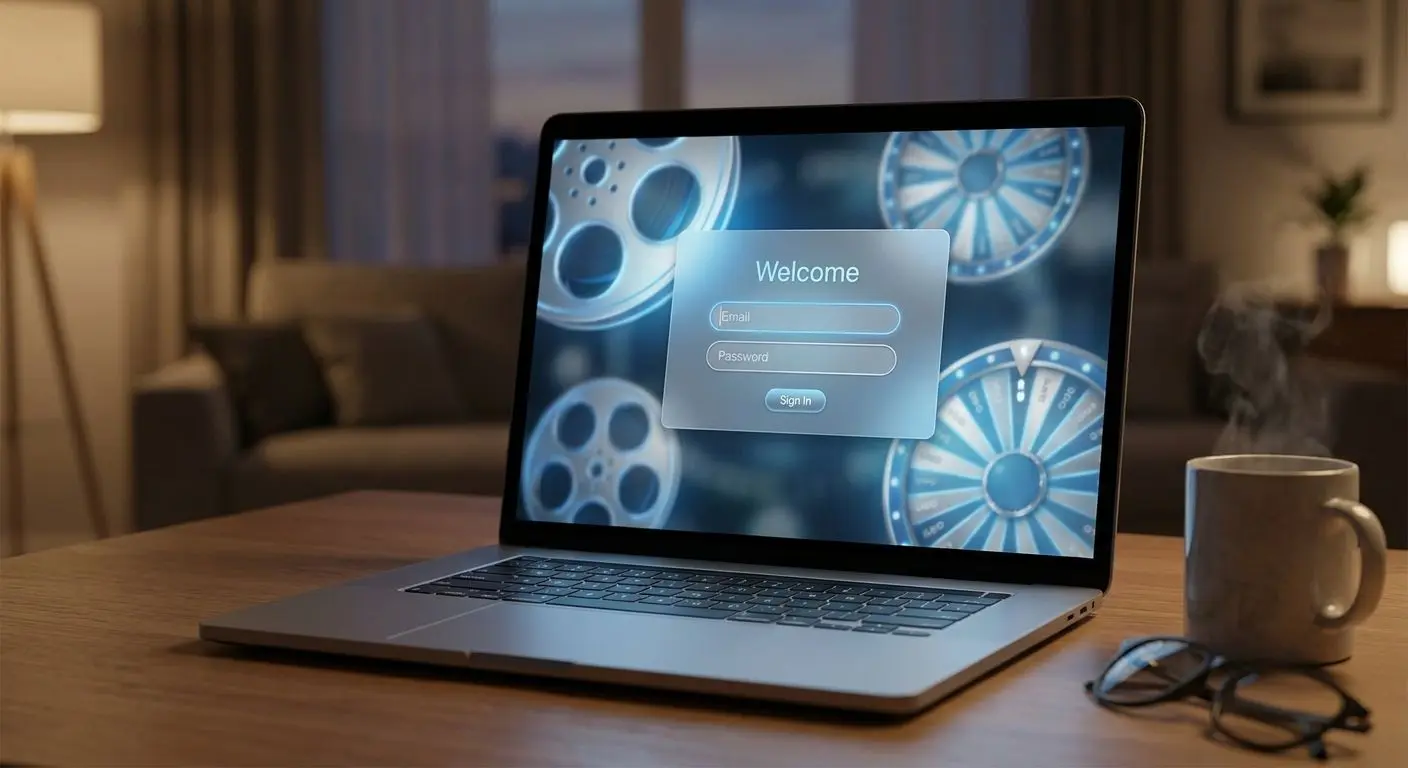 Desktop login form on a laptop for account access