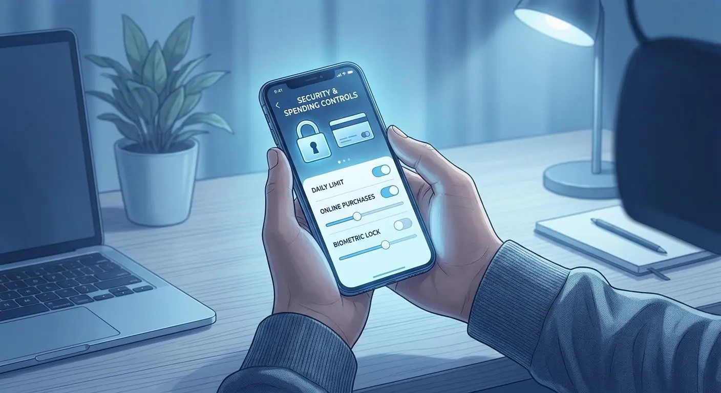 Player checking Mastercard security and responsible gaming settings