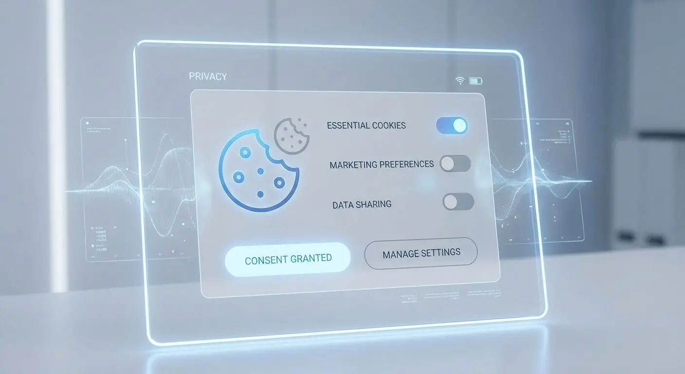 Cookie settings and privacy controls interface illustration