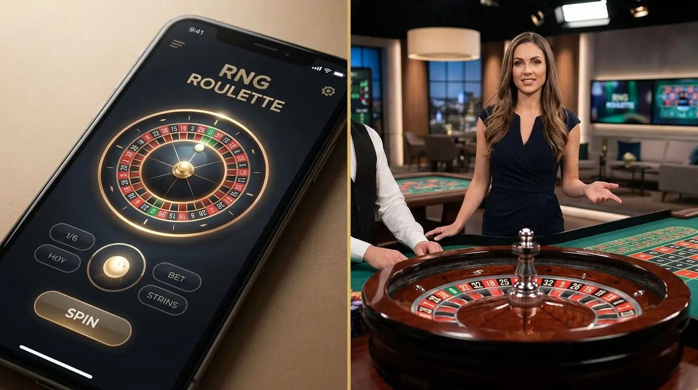 Comparison of RNG roulette on mobile and live dealer roulette