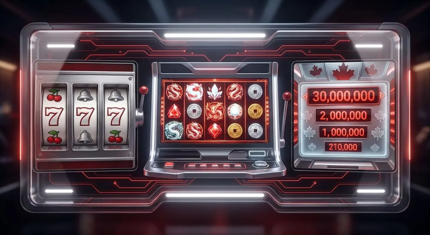 Collage of classic video and jackpot-style online slots
